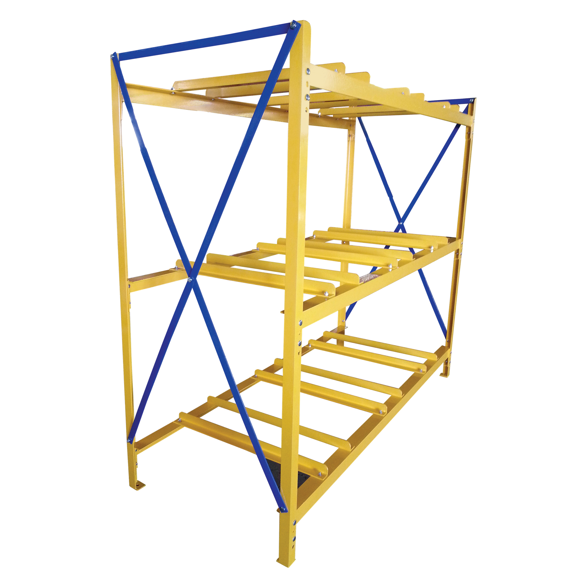 Vestil Horizontal Drum Storage Rack - 9-Drum Capacity, 30 to 55 Gal., Heavy-Duty Steel, 74.563in. Height, Model# DRK-3-3